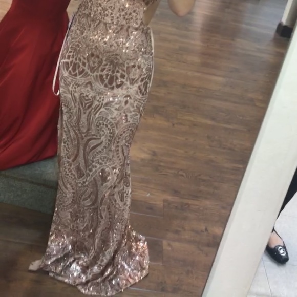ROSE GOLD PROM DRESS - Picture 3 of 5
